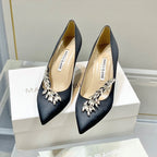 Manolo Women's Nadira Pumps 70 Black Satin