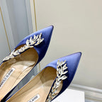 Manolo Women's Nadira Pumps 70 Blue Satin