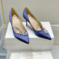 Manolo Women's Nadira Pumps 70 Blue Satin