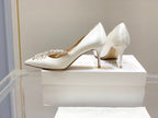 Manolo Women's Nadira Pumps 70 White Satin