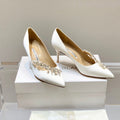 Manolo Women's Nadira Pumps 70 White Satin