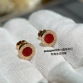 BVL EARRINGS CLUSTER CARNELIAN PINK GOLD