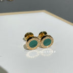 BVL EARRINGS CLUSTER MALACHITE GOLD