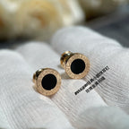 BVL EARRINGS CLUSTER BLACK GOLD PINK