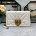 large devotion 26 shouder bag white cafskin