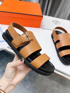 HM HENRIO SANDAL COPPER CALFSKIN