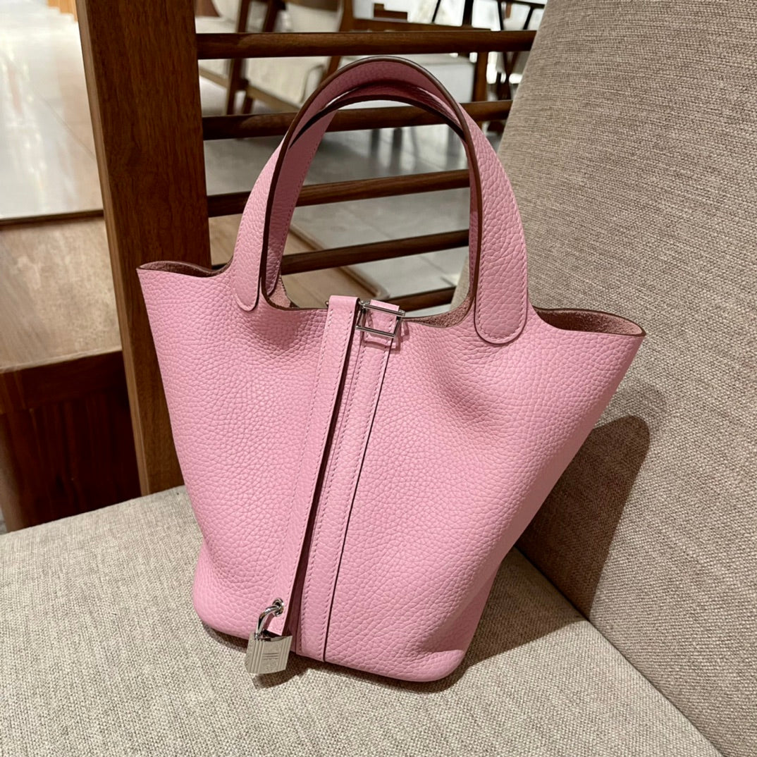 picotin lock 18 pink togo shw