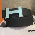 HM CONSTANCE BELT BUCKLE & REVERSIBLE BLACK LEATHER STRAP 42MM