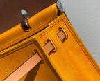 Herbag 31 Toile Dark Yellow Canvas Gold Cowhide Leather