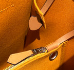 Herbag 31 Toile Dark Yellow Canvas Gold Cowhide Leather