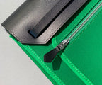 Herbag 31 Toile Green Canvas Black Cowhide Leather