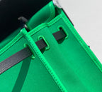 Herbag 31 Toile Green Canvas Black Cowhide Leather