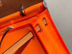 Herbag 31 Toile Orange Canvas Gold Cowhide Leather