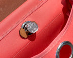 Herbag 31 Toile Pink Canvas Gold Cowhide Leather