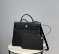 Herbag 31 Toile Black Canvas Black Cowhide Leather