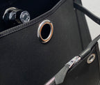 Herbag 31 Toile Black Canvas Black Cowhide Leather
