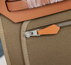 HM HERBAG ZIP 31 OLIVE AND BRONZE CANVAS