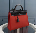 HM HERBAG ZIP 31 RED AND BLACK CANVAS