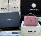 CC VANITY CASE 19 PINK CAVIAR GOLD HARDWARE