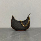 Celine Ava Bag Triomphe Black Brown Canvas & Calfskin