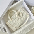 MEDIUM D-JOY BAG 26 IN WHITE CALFSKIN