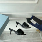 PRA QUILTED HIGH HEELS SANDALS 65 BLACK LAMBSKIN