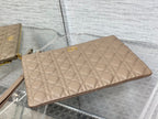 cd large caro daily beige calfskin pouch