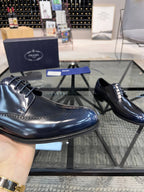 PRA BRUSHED AEGEAN BLUE LEATHER DERBY BROGUE SHOES