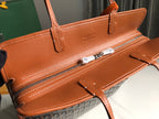 HARDY PM BAG 40 IN BLACK GOYARDINE CANVAS AND TAN TAURILLON LEATHER TRIM