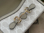 GG HORSEBIT 1955 MINI 18 BAG WHITE CANVAS AND BEIGE CALFSKIN