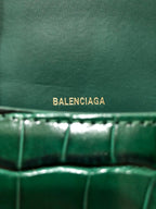 Balenciaga Hourglass bag dark green crocodile skin