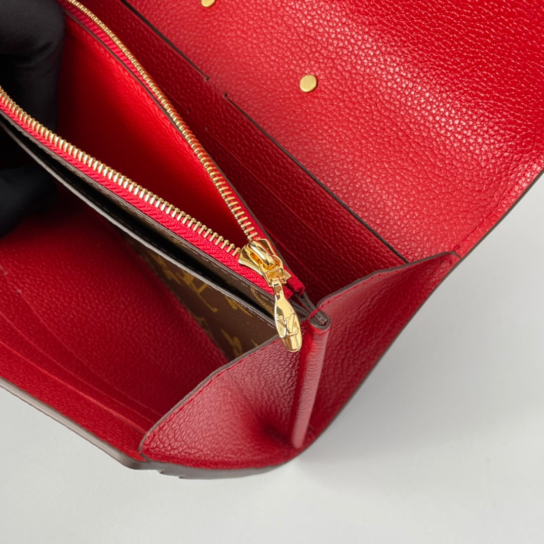 LV M58414 Pallas Wallet Red Monogram Canvas 221569