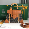 SAÏGON PM BAG 28 IN BROWN GOYARDINE CANVAS AND CALFSKIN
