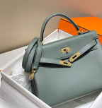 HM KELLY 28CM DARK GREY TOGO GOLD HARDWARE
