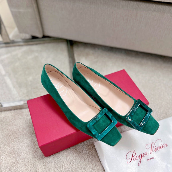 RV Trumpet Pumps 4.5cm Teal Green Suede 607866