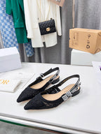 CD 25 J'Adior Slingback Flat Mesh Fabric 237966