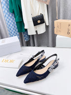 CD 25 J'Adior Slingback Flat Mesh Fabric 237966