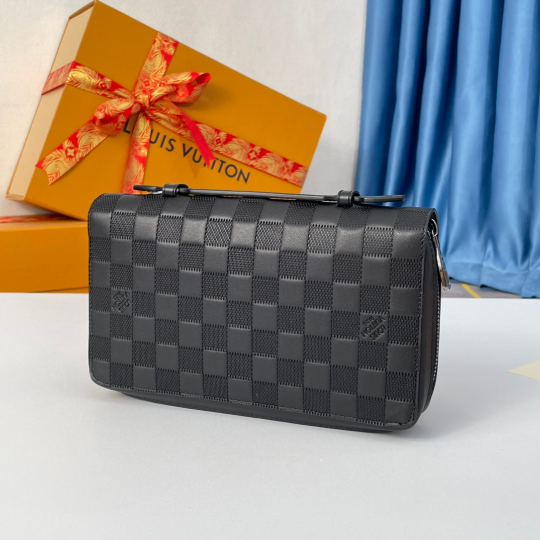 LV N61254 Zippy XL Wallet Black Damier Infini Leather 221563