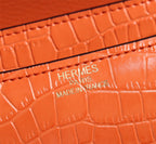 HM CONSTANCE 23 ORANGE CROCODILE EMBOSSED CALFSKIN GOLD HARDWARE