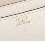 HM CONSTANCE 23 WHITE CROCODILE EMBOSSED CALFSKIN GOLD HARDWARE