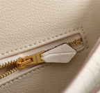 HM CONSTANCE 23 WHITE CROCODILE EMBOSSED CALFSKIN GOLD HARDWARE