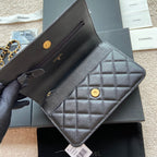 CC Logo Flap Bag 20cm Black Caviar GHW 235167