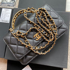 CC Logo Flap Bag 20cm Black Caviar GHW 235167