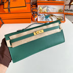 HM Kelly Cut 31 Kaitoke Green Epsom Leather Gold Hardware 229040