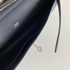 HM Kelly Cut 31 Black Epsom Leather Silver Hardware 229059