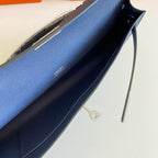 HM Kelly Cut 31 Night Blue Epsom Leather Silver Hardware 229048