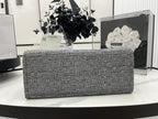CC Deauville Tweed Bag Black Leather Silver Hardware 8