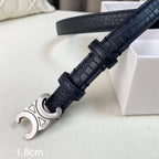 CL Belt 18mm Black Crocodile Embossed Calfskin Shw