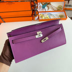 HM Kelly Cut 31 Violet Epsom Leather Silver Hardware 229036