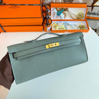 HM Kelly Cut 31 Ash Grey Epsom Leather Gold Hardware 229038